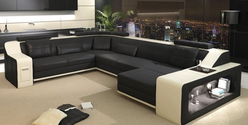 Moderne Wohnlandschaft Polster Ecksofa Sofa Couch Eck Garnitur Textil