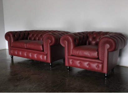 Chesterfield Couch Polster 2+1 Sitzer Polstermöbel Sofagarnitur Couchen Sofas