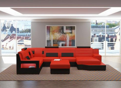 Wohnlandschaft Ecksofa Sofa Couch Polster Garnitur Ledersofa Schlafsofa
