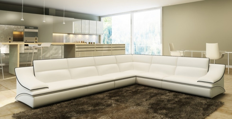 Ecksofa Polster Garnitur Couch Sofa Wohnlandschaft Sitz Eck Textil Leder