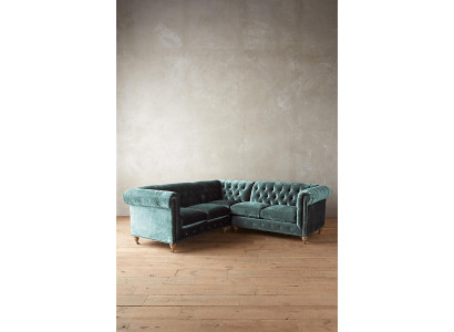 Ecksofa Chesterfield Ledersofa Sofa Couch Textil Stoff Polster Ecke Neu