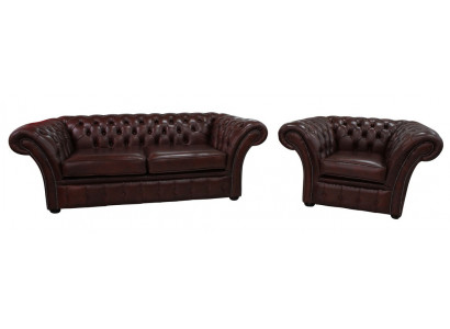 Chesterfield Couch Polster Sitz Sofagarnitur Sofa Couch Garnitur 2+1