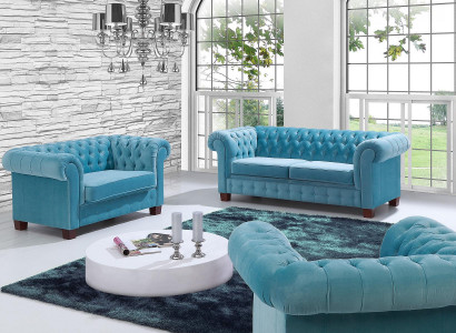 Chesterfield 2+1 Sofagarnitur Couch Polster Sitz Garnitur Sofa Couchen Sofas Neu