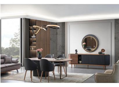 Große Esszimmer Garnitur Designer Esstisch 4x Polsterstühle Sideboard