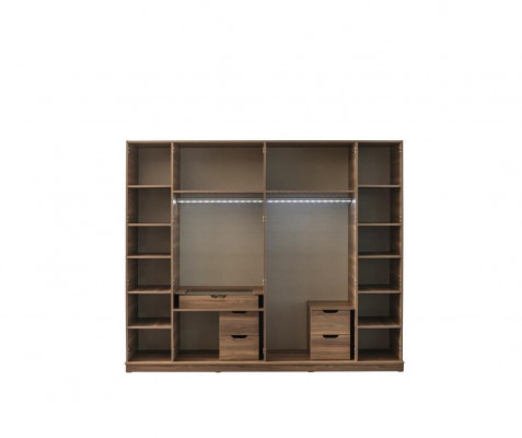 Brauner Kleiderschrank Designer Luxus Möbel Holzschrank Einrichtung Schrank