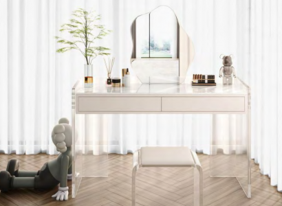 Weißer Stillvoler Schminktisch Design Schlafzimmer Schubladen Holzmöbel