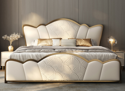 Schlafzimmer Möbell Stilvolles Weißes Doppelbett Moderne Lederbetten