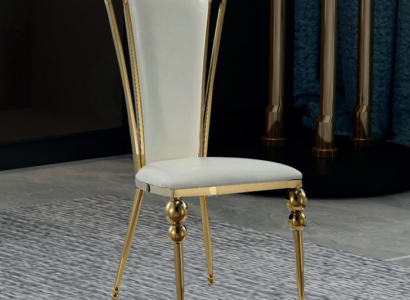 Esszimmer Möbel Designer Weiß-Goldener Stuhl Polster Möbel Modern Neu