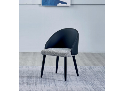 Grau-Blauer Esszimmerstuhl Luxuriöser Einsitzer Polstermöbel Holzstühle