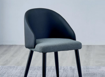 Blau-Grauer Einsitzer Luxuriöse Esszimmerstühle Design Esszimmer Stühle