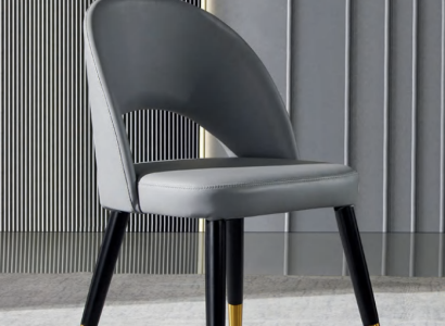 Moderner Grauer Esszimmer Stuhl 1-Sitzer Designer Einsitzer Holzstühle