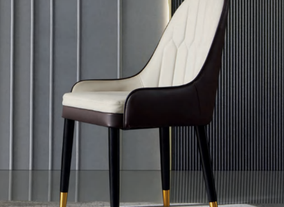 Schwarz-Weißer Esszimmerstuhl Design Kunstlederstühle Moderne Holzstühle