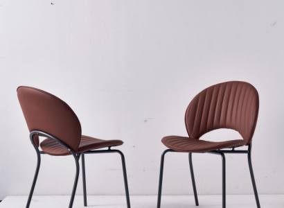 Brauner Esszimmer Stuhl Luxus Lehnstühle Küchenstuhl Leder Holz Stühle