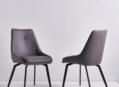 Moderner Grauer Stuhl Esszimmer Holz Metallstühle Designer Lehnstühle