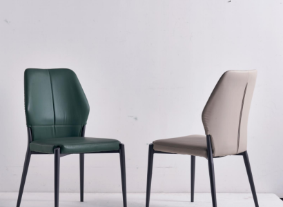 Grüner Designer Lederstuhl Moderne Esszimmerstühle Küchen Sitzmöbel Neu