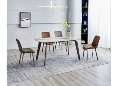 Designer Küchentisch Moderne Esszimmermöbel Esstisch 4x Stühle 5tlg Set