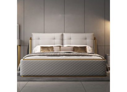 Designer Weißes Schlafzimmer Bett Luxus Doppelbetten Holzgestell Modern