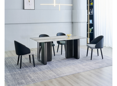 Rechteckiger Esszimmer Tisch 4x Stühle Moderne Esszimmergruppe 5tlg Neu