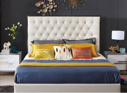 Weißes Chesterfield Großes Bett Schlafzimmer Möbel Designer Betten Neu