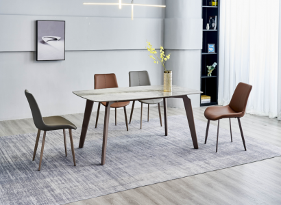 Esszimmer Möbel Designer Rechteckiger Tisch 4x Polsterstühle Luxus 5tlg