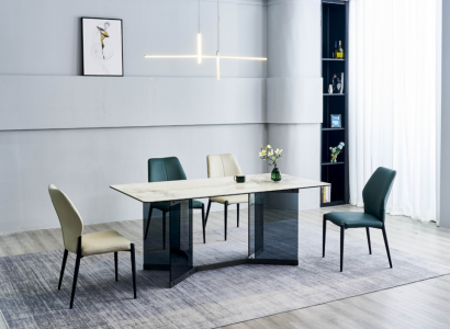 Weißer Esstisch Designer Essgruppe 4x Moderne Stühle Luxus Esszimmer