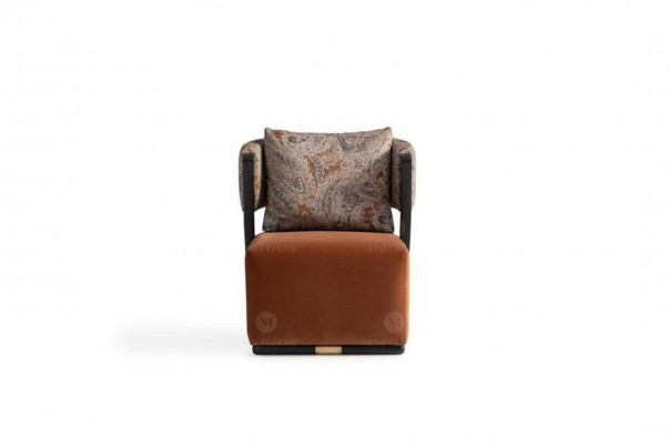 Sessel Ohrensessel Cocktailsessel Relaxsessel Orange Stoff Modern Sitz