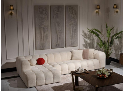 Ecksofa Stoffsofa Polstersofa Moderne Luxus Sofa Relax Weiß Sofas