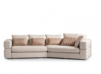 Ecksofa Stoffsofa Polstersofa Beige Sofas Modern Wohnzimmer Design