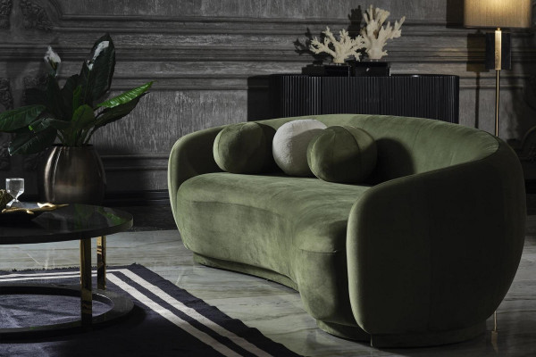 Garnitur Stoffsofa Sofagarnitur Polstersofa Modern Set 2tlg Grün Sofa