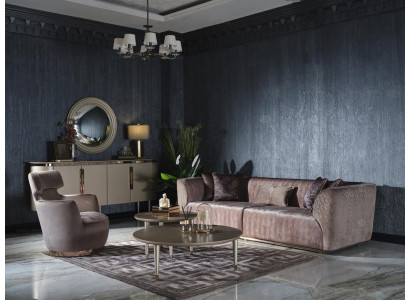 Sofagarnitur Polstersofa Stoffsofa Dreisitzer Sofa 3 Sitz Sessel Grau