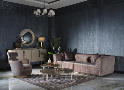 Sofagarnitur Polstersofa Stoffsofa Dreisitzer Sofa 3 Sitz Sessel Grau
