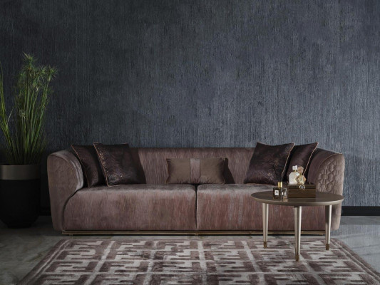 Sofagarnitur Polstersofa Stoffsofa Dreisitzer Sofa 3 Sitz Sessel Grau