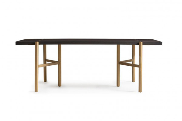 Esstisch Esszimmertisch Tisch Esszimmer Holz Braun Modern Gold Design