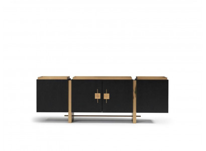 Anrichte Sideboard Schrank Kommode Holz Schwarz Modern Design Gold