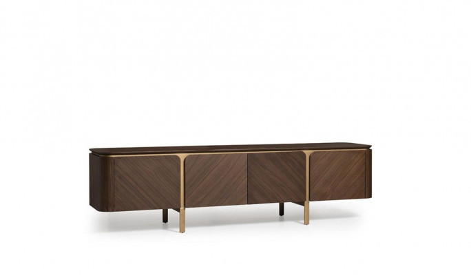 Sideboard RTV Lowboard TV Ständer Tisch Holz Braun Wohnwand Modern