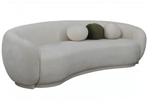Modern Stoffsofa Dreisitzer Couch Sofa 3 Sitzer Weiß Stoff Polstersofa