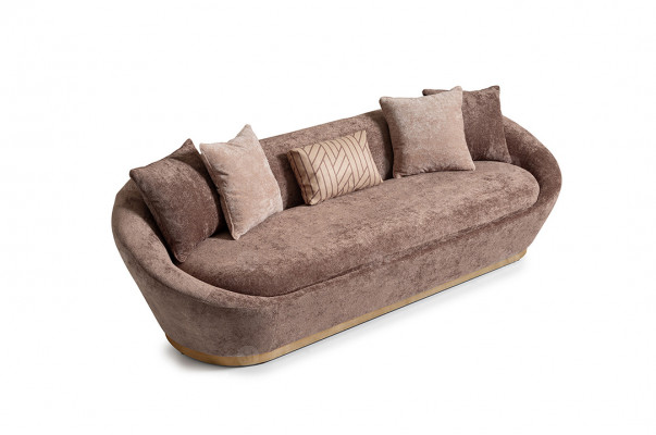 Dreisitzer Sofa 3 Sitzer Stoffsofa Beige Luxus Polstersofa Couch Stoff