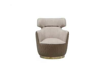 Ohrensessel Sessel Stoff Sitzer Einsitzer Beige Clubsessel Moderne