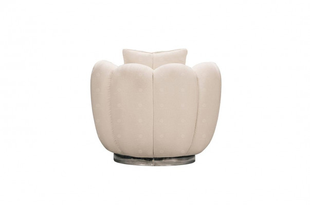 Moderne Sessel Einsitzer Sitzer Weiß Stoff Wohnzimmer Relaxsessel