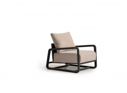 Fernsehsessel Sessel Einsitzer Sitzer Beige Holz Wohnzimmer Design