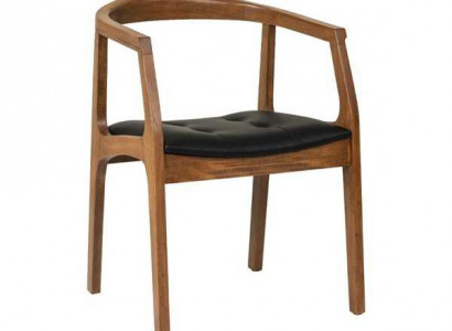 Stilvoller Holzstuhl Esszimmerstühle Brauner Einsitzer Luxus 1-Sitzer Sessel