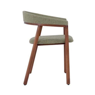 Grauer Esszimmerstuhl Design Holzstuhl Einsitzer Polster 1-Sitzer Stuhl