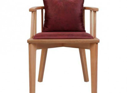 Brauner Esszimmer Stuhl Design Holzstuhl Einsitzer Polster 1-Sitzer