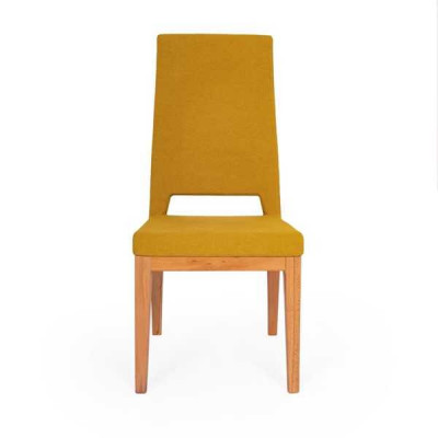 Gelber Esszimmerstuhl Wohnzimmer Einsitzer Holzfüße Moderne Stühle Stuhl