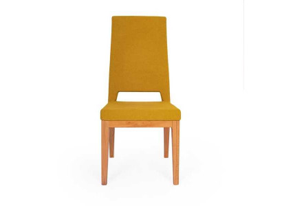 Gelber Esszimmerstuhl Wohnzimmer Einsitzer Holzfüße Moderne Stühle Stuhl