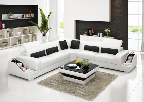 Ledersofa Couch Wohnlandschaft Ecksofa Eck Garnitur Modern Sofa Design