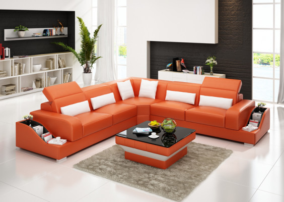 Ledersofa Couch Wohnlandschaft Ecksofa Eck Garnitur Modern Sofa Design