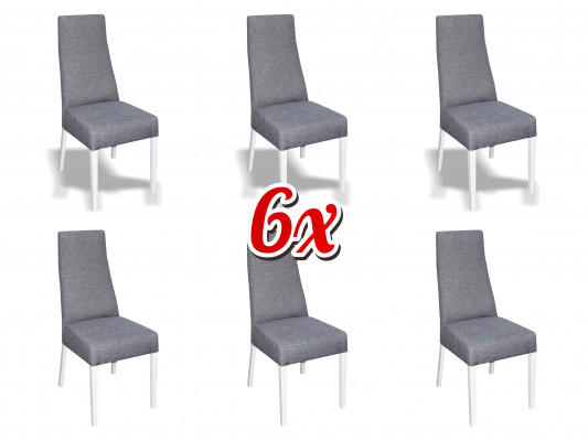 Gruppe Set Wohn Echtes Holz Esszimmer Garnitur Lehn Samt Textil Stuhl 6x Stühle