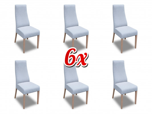 Gruppe Set Wohn Echtes Holz Esszimmer Garnitur Lehn Samt Textil Stuhl 6x Stühle