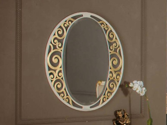Klassischer ovaler Wandspiegel Gold Italienische Möbel Klassischer Spiegel Neu